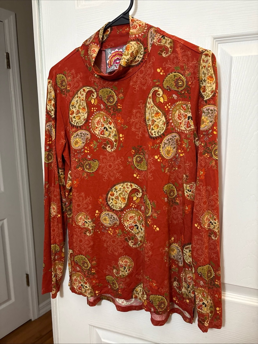 Johnny Was Rust Paisley Long-Sleeve Tee